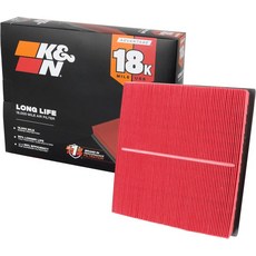 K&N 엔진 에어 필터: 롱 라이프 18 000마일 교체 2010-2019 지프/도지 SUV V6/V8(그랜드 체로키 듀랑고) KNA-2457과 호환 가능, 1 18K Miles - Disposable