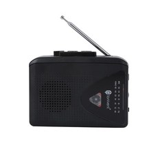 투명 카세트 플레이어 감성 충전식 휴대용 클래식 테이프 USB 레트로 아날로그, 검정색 스피커