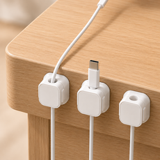 지구별 케이블 홀더 USB 충전선 선정리 클립, 화이트, 6개