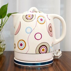 세라믹 전기 포트 티팟 무선 자동 게이또 도자기, 실버 1.8L 패셔너블, 기본 색상