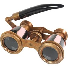 빈티지 오페라 글래스 핸들 포함 – 분홍색 및 검은색 에나멜 황동 극장 쌍안경 여성용 앤티크 스타일 콘서트 수집품 선물 우아한 인테리어 장식