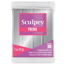 프리모 스컬피 Sculpey Premo Polymer Oven-Bake Clay Silver Non Toxic 2 oz. bar Great for jewelry making, 은, 10.4x5.59x5.08cm