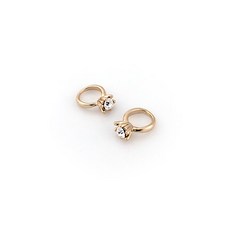 비즈아이 [7052-08]메탈펜던트 신데렐라미니다이아반지 8x11mm 골드 1개