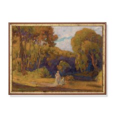 빈티지 가을 숲 풍경 포스터 무디 러스틱 팜하우스 나무 캔버스 그림 거실 벽장식 홈 데코, 9. 16