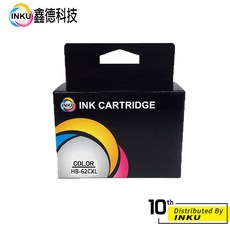 HP 62 XL 黑色彩色環保墨水匣 顯墨 5540 5640 5642 7640, 1個, 62CXL 彩色, 彩色