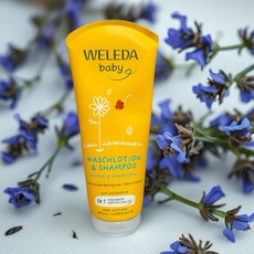 「德國代購」Weleda 薇蕾德 金盞花 沐浴洗髮乳二合一 嬰兒 兒童適用, 1個, 20ml, 20ml