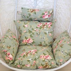 그네의자 쿠션 소파 체어 행잉 원형 라탄 1인용, F77진달래그린, 1개