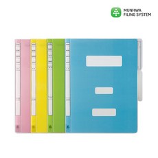 문화 PP 칼라 정부화일 A4 10매 노랑 분홍 연두 청색, 청색(10매)