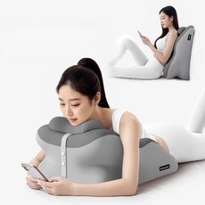 인체공학 다용도 바디필로우 3in1 등받이 다리 쿠션 수면 자세 교정 메모리폼 쿠션, 라이트 베이지