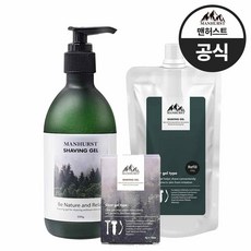 트러블 안나는 맨허스트 쉐이빙폼 쉐이빙젤 면도젤 면도크림 3종(본품+리필+일회용) 590g, 1세트, 590ml