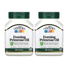 21세기센츄리 달맞이꽃종자유 60소프트젤 2병 오메가6 감마리놀렌산 EVENING PRIMROSE, 60정