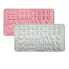 실리콘 글자 숫자 몰드 재 한 알파벳 초콜릿 캔디 2개 생일 축하 케이크 장식 베이킹 파티용 263953