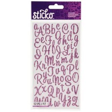 스티코 스윗하트 핑크 스크립트 알파벳 스티커 Sticko Sweetheart Pink Script Alphabet Sticker