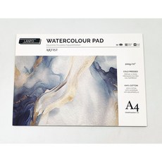 藍珀 LANPO 水彩繪畫本A4(冷壓/中紋) 12頁 100%純棉水彩紙，適合水彩、色鉛筆等多種媒材, 1個裝