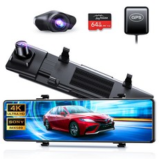 드라이브 레코더 미러형 12 인치 IPS 대화면 4K 64GB SD 카드 드라이브 레코더