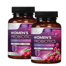 헬로러블리 여성 프로바이오틱스 600억 CFU 크랜베리 디만노스 캡슐 Hello Lovely Women Probiotics, 2개, 60정