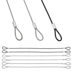 Arricraft 더블 루프가 있는 3가지 색상 스테인리스 스틸 케이블 18개 스테인리스 코팅 와이어 로프 랜야드 잠금 보안 체인 야외 게이트 무대 조명 수하물 잠금 와이, Arricraft 더블 루프가 있는 3가지 색상 스테인