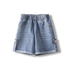 크리스탈하우스 아동 주니어 여아 스판 짱짱 데님 롤업 스판 반바지 CA015