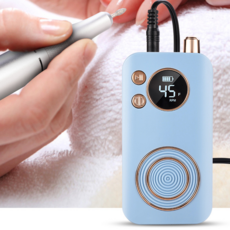Keka 네일 드릴 머신 셀프 손톱케어 겸 보조 배터리 0~45000RPM회전 속도 LED 디스플레이, 1개, 블루