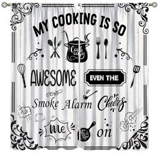 Wlsgdsg Farmhouse Rustic Blackout Curtain Grey Country Quotes Fork Spoon Barn Wood Window Curtains