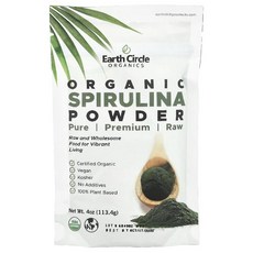얼스써클 스피룰리나 Spirulina 해조류 슈퍼 그린 분말 파우더 가루 113g, 1