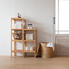 트렌드컨테이너 감성 인테리어 라탄 원형 런드리 바스켓 빨래 바구니 수납함, 중(04897A)