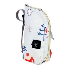 병 따뜻하게 토트 백 수유 병 따뜻하게 가방 USB 간호 병 따뜻하게 가방 음료 따뜻하게 3 단계 온도 포함, 24cmx14cmx11cm, 방수 옥스포드 원단, 곰, 1개