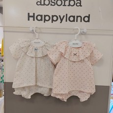 압소바 여름에 시원하게 입을 수 있는 땡이 거즈 반소 여아 상하복