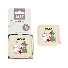 BIBS 젖꼭지 상자 더스키 라일락, 아이보리 무민, 1개