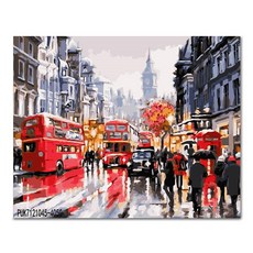 ADICO DIY彩繪名畫 50 x 40 cm PH100, 倫敦街道, 1個