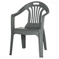 국산 에덴 의자 회색 등받이 팔걸이 플라스틱 편의점 포장마차 행사 포차 테라스 학교 야외, 1개, 그레이