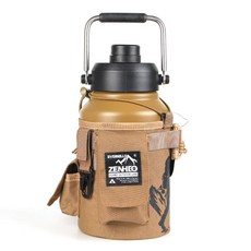 ZENHEO 戰術風戶外運動保冷保溫壺, 1個, 卡其水壺+戰術壺套 2L