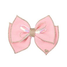 [AK플라자] [프랜치캣] 핑크 모직 리본 헤어핀 Q55DG5041