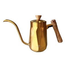 Coffee map鑽石手沖壺、細口壺、咖啡壺700ml/10mm/8mm壺嘴/鍍鈦金、鐵氟龍黑色、不鏽鋼色, 金色10mm, 1個, 700ml