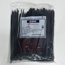 전오전기 케이블타이 300mm J-300 1봉 500EA, 흑색, 흑색