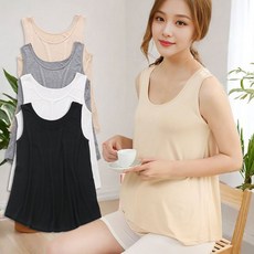 MOSAIRATION 임산부 U넥 A라인 루즈핏 롱 나시 티셔츠