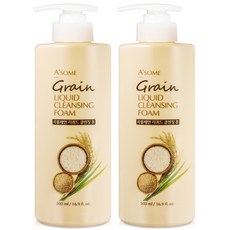 ASOME 대용량 펌핑형 곡물세안 딥클린 클렌징 폼, 2개, 500ml
