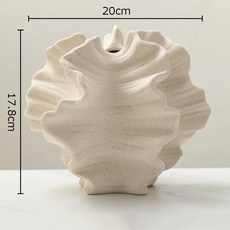 화병크리 에이 티브 불규칙한 주름 꽃병 추상 공예 세라믹 냄비 장식 도자기, 02 L(20x17.8cm)