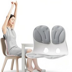 LA DERIVE 인체공학 자세 교정의자 롤업 의자 바른 자세 의자, 그레이(43*34*35)