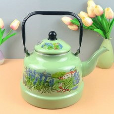 燒水壺 笛音壺 水壺 4.2升大容量加厚搪瓷鳴笛壺 新疆特色家用燒水壺, 1個, 4.2升清新鸣笛壶