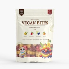 펫테일럽앤힐 강아지간식 비건 바이츠 트릿 8종류 야채 과일 저알러지, 1개, 100g, 과일믹스/딸기 망고 바나나 블루베리