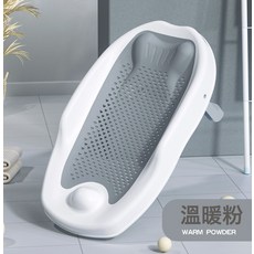 嬰兒沐浴網 新生兒洗澡輔助浴墊 寶寶沐浴架, 簡約灰:31.5*7*55