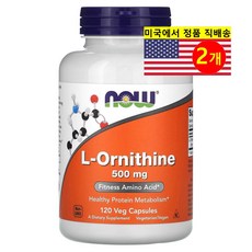 나우푸드 엘 오르니틴 500mg 120캡슐 NOW Foods L Ornithine 2개, 120정
