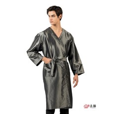 [로이스] 롱슬리브 N/P 가운 SG101 FREE 사이즈 남성용 손님가운 스파 호텔 마사지샵 미용실 피부관리실, 1개, 그레이
