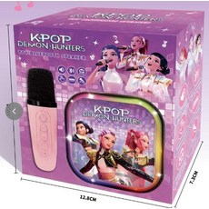 케이팝 데몬헌터스 어린이 노래방 마이크 장난감 음악 완구 블루투스 스피커, 1개, 단일 항목