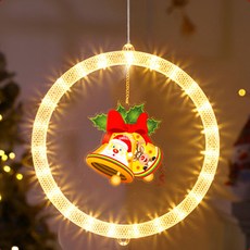 ZOYANA 크리스마스 LED 창문 조명 산타 걸이형 장식, 웜화이트