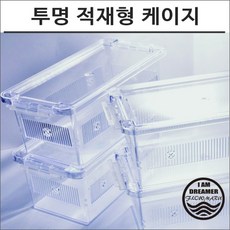 조이렙타일 투명 적재형 케이지 크레스티드 가고일 게코 사육장 도마뱀 렉사 채집통, 라지-브라운, 1개