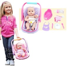 4살여자아이선물 캐리어 아기인형장난감추천 베이비인형 애착인형 놀이인형 신생아인형 말랑이, 1개