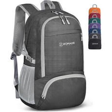 Zomake 접이식 백팩 30L 대용량 Pocketable 경량 방수 컴팩트 야외 Hiking 여행용 남성용 and 여성 블랙 캐주얼 백 그외 각종 624364, 1개