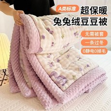 가을과 겨울 양면 벨벳 이불 세탁 누빔 싱글더블 침구 담요, 3. 06